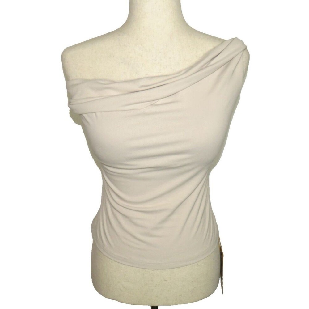 OGL Beige Multi Way Ruched Off Shoulder Shelf Bra Brami Top Size Small